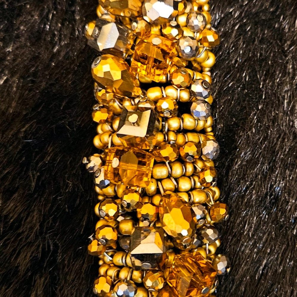 Sassy Jones Rochinda Glass Bracelet - Gold and Silver